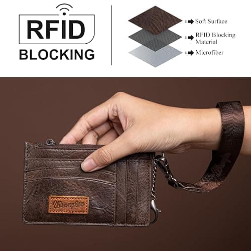 Montana West X Wrangler RFID Card Holder Slim Credit Card Wallet Small Credit Card Holder for Women Keychain Wristlet Wallet thumbnail 3