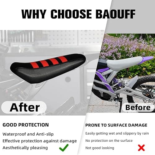 BAOUFF Seat Cover for 79bike Falcon Pro,Waterproof Non-Slip Cushion Cover for Electric Dirt Bike 79 Bike Falcon Pro-Black thumbnail 5