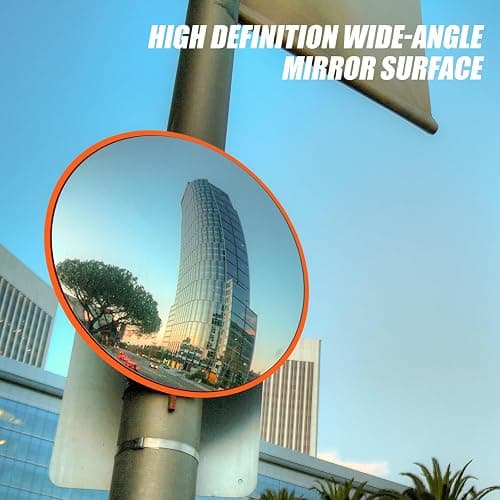Convex Mirrors for Blind Spot - 60 cm Diameter - Round - Wall Mounted Unbreakable Surveillance Security Curved Mirror - 130 Degree Wide Angle thumbnail 5