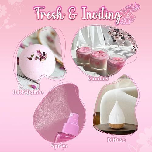 SALKING Floral Essential Oils Set, Premium Pure and Natural Essential Oils, Fragrance Oil Scented Oils for Oil Diffusers 6 x 10 ML - Lavender, Rose, Jasmine, Cherry Blossom, Gardenia, Chamomile thumbnail 6