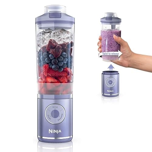 Ninja Blast Max, Portable Blender + Twist & Go, Personal Smoothie, Blend, Ice Crush, 3 Programs, Cordless, 22 oz removable Vessel, Dishwasher Safe, Leakproof, Lavender, BC251LD - Image 1