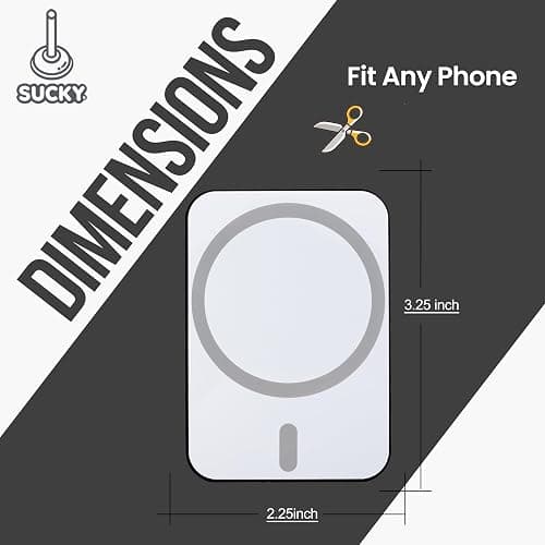 Sucky Magnetic Silicone Suction Phone Grip Mount – Strong Magnetic & Sticky Phone Grip for Mirrors, Windows, & Gym – Hands-Free Holder for Selfies & Tiktok – for iPhone & Android (Black) thumbnail 7