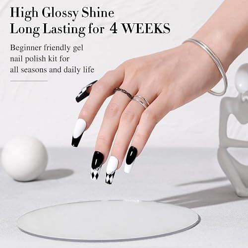 Double Rhythm 2 Pcs 15ml UV Gel Polish Set Pure White And Black Color Gel Nail Polish Kit Nail Art Salon DIY (2-A1015+A1093) thumbnail 3