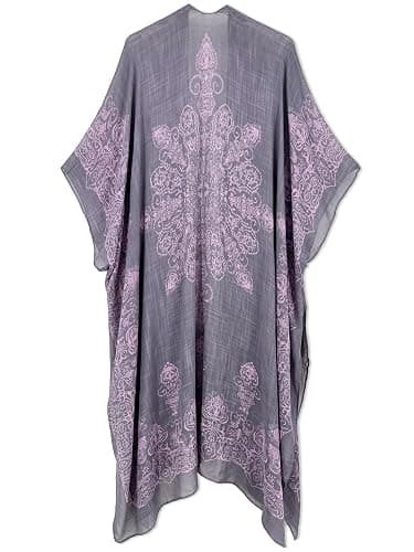 Spicy Sandia Kimonos for Women Floral Beach Cover Up Loose Swimsuit Bathing Suit Coverup Cardigan for Summer Swimwear thumbnail 3