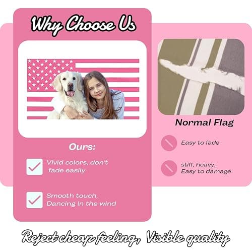 Custom American Flag 3x5ft Personalized Pink Flags Customizable Flag with Photo Text Funny Poster for Bedroom Livingroom Dorm (custom american flag) thumbnail 6
