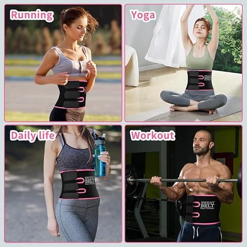 NEWCOO Sweat Waist Trainer For Women Men Waist Trimmer Sweat Belt Band Stomach Wrap Faja For Workout Lower Belly Fat thumbnail 9