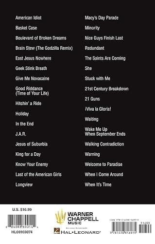 Green Day - Guitar Chord Songbook thumbnail 2