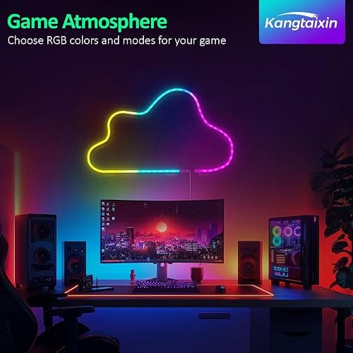 Kangtaixin 3.3FT/1M LED Neon Rope Lights, RGB LED Strip Lights App Control, Music Syncing, LED Neon Lights Strip Flexible DIY Design for Bedroom, Living, Gaming, Kitchen, Indoor, Party Decoration thumbnail 3