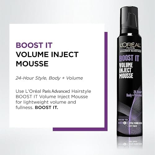 L'Oreal Paris Hair Care Advanced Hairstyle Boost It Volume Inject Mousse, 8.3 Ounce thumbnail 2