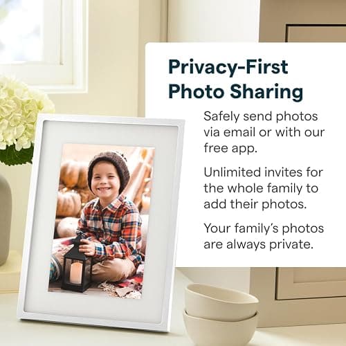 Skylight Digital Picture Frame 2 – 10" Full HD Wi-Fi Touch Screen, 16GB Digital Photo Frame, Load Photos & Videos Directly from Phone, Anti-Glare – Ideal for Personalized Gifting, Classic White thumbnail 4