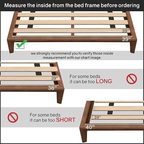 Mayton, 0.68-Inch Horizontal Wooden Bunkie Board/Bed Slats, Enhance Mattress Support, Twin XL(39"), Beige thumbnail 4
