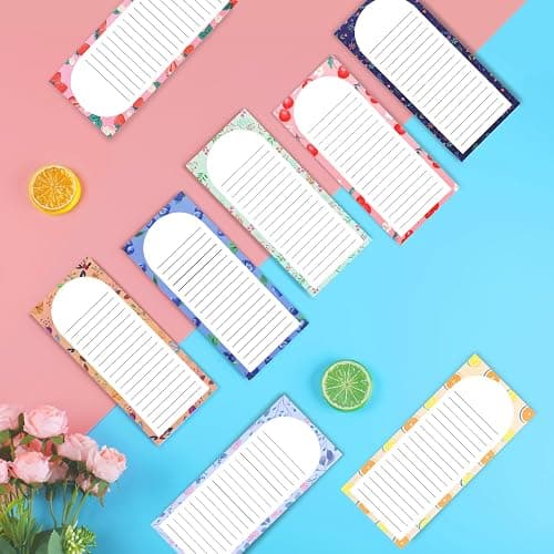 AZUREAL 8 Pack Magnetic Notepads for Refrigerator, Magnetic Notepads for Refrigerator, Flower and Fruit Design Grocery List Pad for Fridge, Full Magnet Back Shopping Lists, 30 Sheets Per Note Pads thumbnail 2