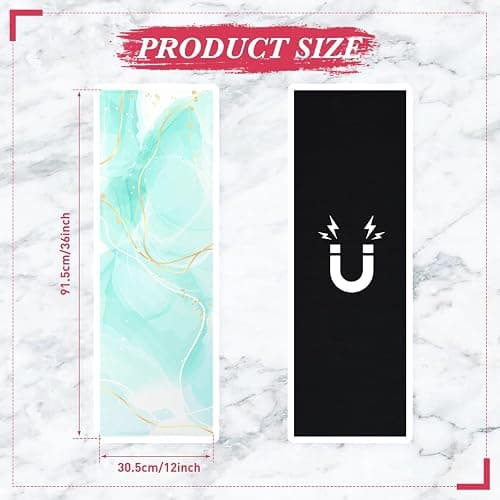 Konohan 2pcs Magnetic Locker Wallpaper Back to School, Turquoise Marble thumbnail 3