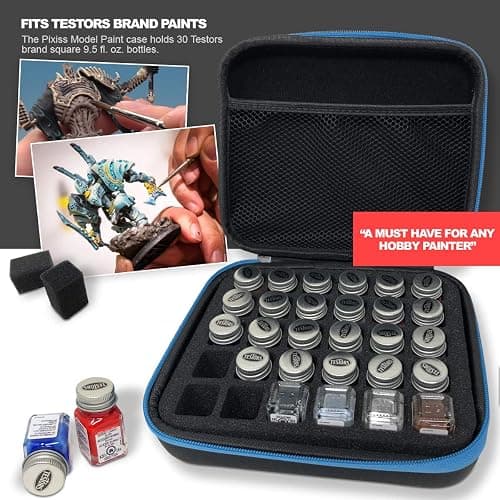 Testors Model Paint Enamel 10pc Paint Set, Model Paint Storage Case for Testors Paints (Holds 30 Bottles) (All-Purpose Colors) thumbnail 4