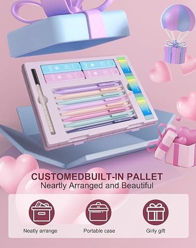 Ponditni 20PACK Mechanical Pencil, 8Pcs 0.5 0.7mm Mechanical Pencils Set With Eraser and 480 Pcs Refills, Cute Colored Preppy School Supplies Gift for Girls Writing - Come With Custom Case thumbnail 8