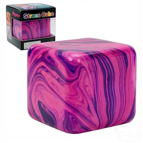 Swirl Stress Cube Squishy Toys, Slow Rebound Squishy Fidget Toy for Adults, Unique Swirling Color Mixing, Slow Rising Sensory Toys for Anxiety Stress Relief (Purple) - Image 1