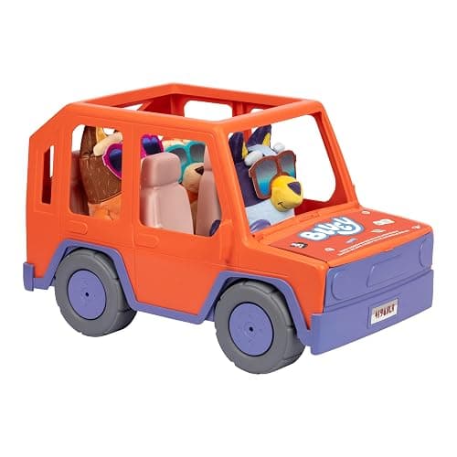 Bluey Big Heeler 4WD and Family Toddler Toy Car, Bingo and Chilli Plush Buddies, Opening Hood Storage, Car Toys for Kids 3+, Amazon Exclusive thumbnail 5