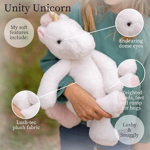 World's Softest Plush Stuffed Animal for Baby, Toddler, Kids, Adults - Adorable Toy Made from Kid-Friendly, Quality Materials - Lushee Off White Unity Unicorn, 16" thumbnail 4