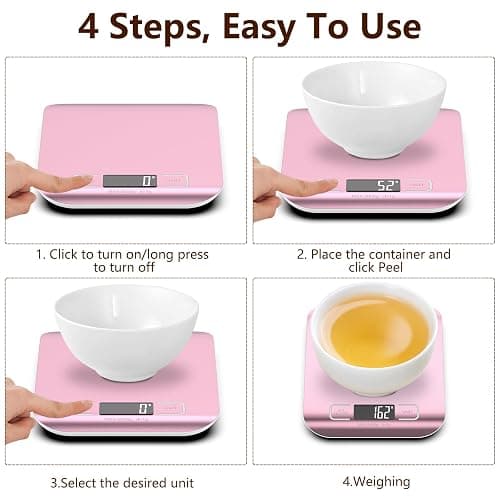 Küchenwaage Professionelle,GeeRic 10KG Küchenwaage mit LCD Display Digitalwaage, Briefwaage mit Großer Edelstahl Wiegefläche, Flüssigkeitsmessung, hohe Präzision auf bis zu 1g, Tara-Funktion thumbnail 6