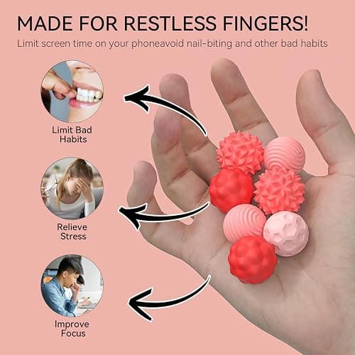 Silicone Magnetic Fidget Balls Toys, 8Pcs Attraction Textures Sensory Fidget Ball Toy with Silicone Shell for for Adults,Silent Desk Magnetic Stress Balls Fidget Toys, Stocking Stuffers for Teen Gifts thumbnail 4