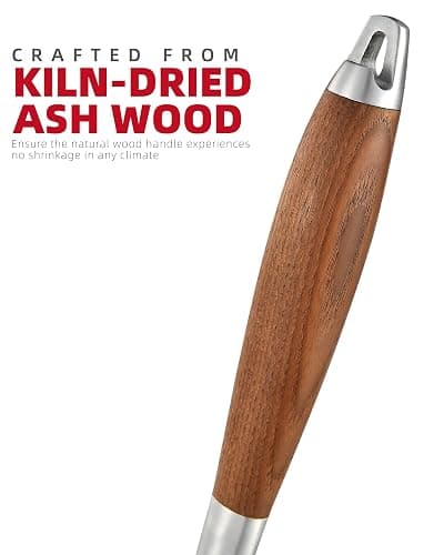 Heavy-Duty Heat-Treated Ash Wood BBQ Grilling Tools Set | Extra-Thick Stainless Steel Spatula, Fork & Tongs | Essential Barbecue Accessories, for Grill Enthusiasts thumbnail 2