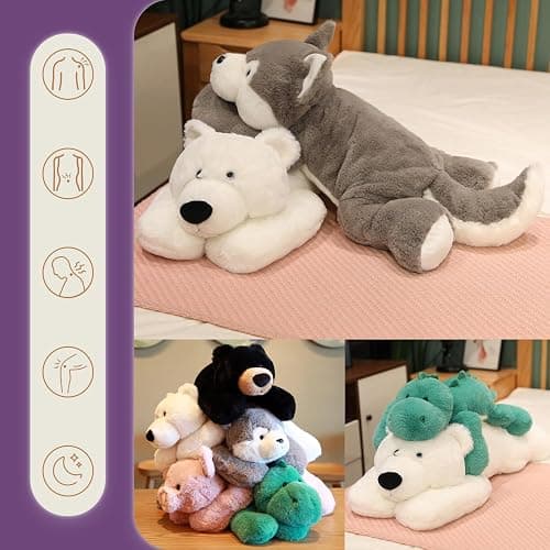 OSOCU® Microwavable & 1.8 LB Weighted Stuffed Animal - Polar Bear Heating Pad with Lavender & Tourmaline - Soothing Warm Heatable Plush Toy for Menstrual Cramps, Muscle Aches, Shoulder Tension thumbnail 6