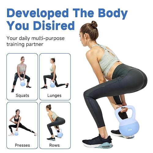 Leikefitness Soft Kettlebells,Sand Filled Weights for Women and Men,Color Coded Anti Slip Soft Kettlebells,Home workout thumbnail 6