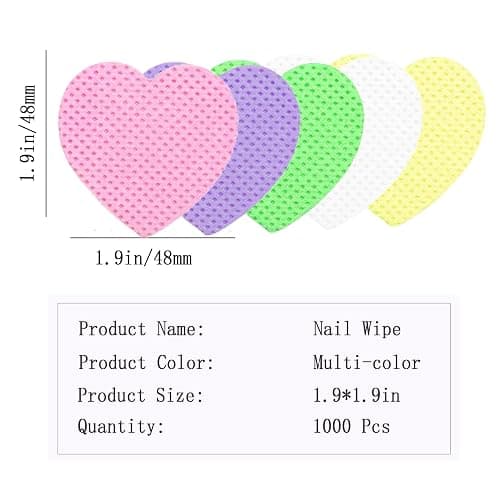 Lint Free Nail Wipes, 1000 PCS Nail Wipes Eyelash Extension Glue Wipes,Nail Polish Remover Wipes Lint Free,Non-Woven Super Absorbent Soft Lash Glue Wipes for Lash Extension Supplies,Colorful thumbnail 2