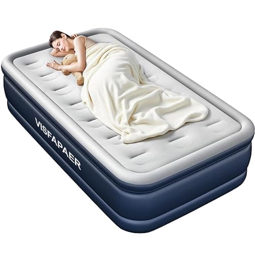 Twin Air Mattress with Built in Pump Raised, 18'' High Inflatable Mattress Electric Blow Up Mattress Fast Blow Up Bed Tall Comfortable Airbed for Camping, Home Guests, Travel w/ Storage Bag 550Lbs Max - Image 1