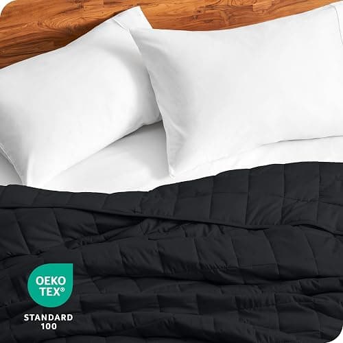 Bare Home Weighted Blanket King Size 30lb (80" x 87") for Adults - All-Natural 100% Cotton - Premium Heavy Blanket Nontoxic Glass Beads (Black, 80"x87") thumbnail 8