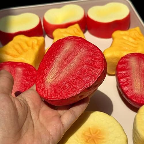 Food Slow Rising Squishy Stress Reliever for Adults Soft PU Foam Office Desk Fidget Anxiety Focus Tool Faux Food Sensory Prop for Relaxation (red Strawberry) thumbnail 4