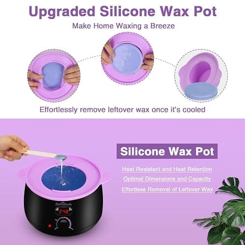 Waxing Kit -Digital Wax Warmer Machine for Hair Removal with 4 Packs of Hard Wax Beads & Silicone Pot for Full Body, Legs, Face, Eyebrows, Bikini, Brazilian at Home Waxing Kit for Women Men thumbnail 7