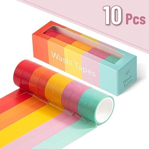 Mr. Pen- Washi Tape Set, 10 Rolls, 5 Yards/Roll, Washi Tape for Scrapbook | Arts, Crafts, Journals and Planners, Summer Design thumbnail 2