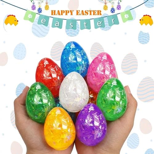 BEIGUO 8pcs Easter Egg Stress Balls,Squishy Stress Relief Toys for Easter Basket Stuffers, Easter Egg Fillers,Party Favors thumbnail 5