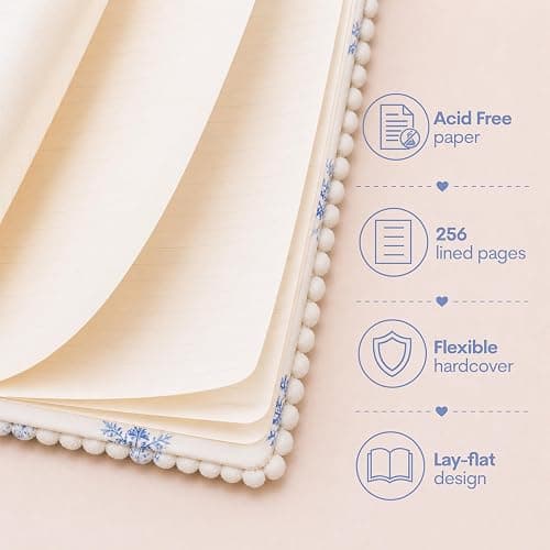 WORLD TRAVELER Eccolo A5 Lined Journal 256 Ivory Pages Lay Flat 6x8 | Hardbound Botanical Cover with Ribbon Bookmark, Smooth Ruled Sheets for Work, School, Diaries and Daily Writing thumbnail 4