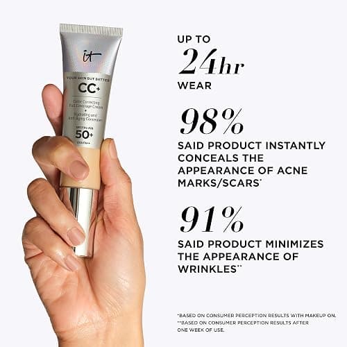 iT COSMETICS, CC+ Cream e Fondotinta Anti-età, Alta Coprenza, Waterproof, Finish Naturale, Formula con Peptidi, Collagene e Vitamine, Your Skin But Better thumbnail 8