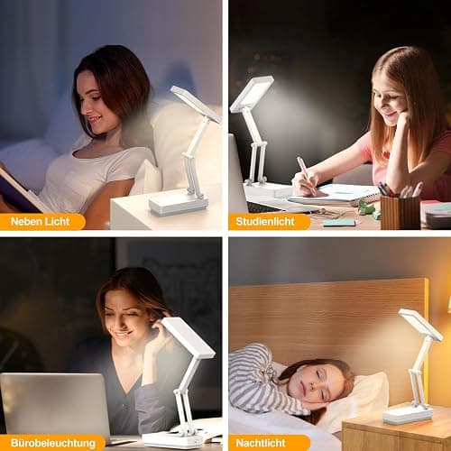 Suright LED Tischlampe Kabellos Akku Lampe,Faltbare Touch-Schreibtischlampe,Nachttischlampe,Dimmbare Tischleuchte mit 3 Lichtmodi,Aufladbare USB-Schreibtischleuchte für Schlafzimmer,Lesen,Lernen | Nachttischlampe,Dimmbare Tischleuchte mit 3 Lichtmodi,Aufladbare USB-Schreibtischleuchte für Schlafzimmer,Lesen,Lernen thumbnail 9
