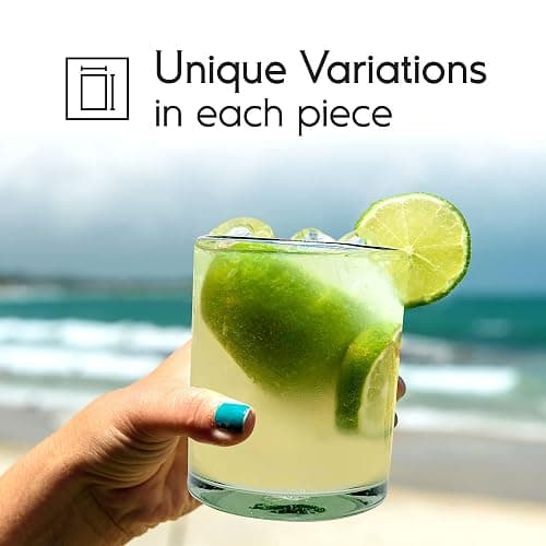 Clear 10 oz Tumblers (set of 6), Hand Blown Mexican Glassware, Recycled Glass Drinking Glasses, Lead-Free, Cocktail Margarita Glasses, Wine Glasses, Shot Glasses, Whiskey Glasses (Tumbler) thumbnail 6