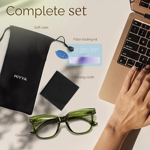 miyya Blue Light Glasses for Women & Men – Oversized UV & Blue Light Blocker Chunky Frames, All-Day Comfort, Stylish Eyewear thumbnail 6
