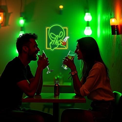Green Alien Dimmable LED Neon Sign | Wall Decor for Bedroom, Game Room & Home Bar | Kids Birthday Gift thumbnail 8