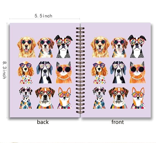KDHTY Purple Dog Notebook for Girls, Cute Puppy Journal for School Supplies | Purple Stationery For Girls, Cute Dog Journal, Puppy Diary For School, Dog Lover Gift For Women,Dog Owners, 5.5 x 8.3 Inch thumbnail 3