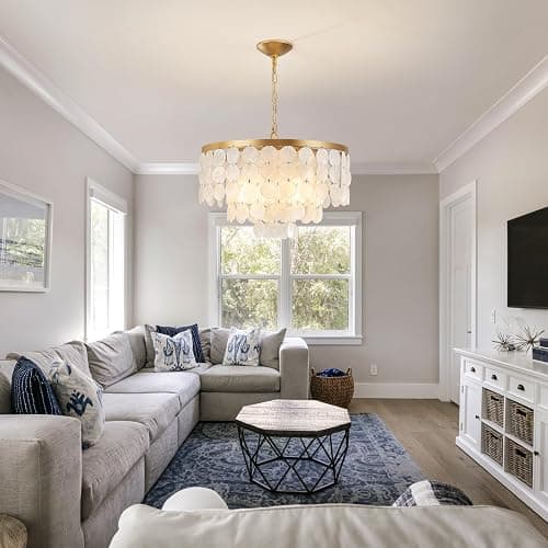 Coastal Capiz Shell Chandelier thumbnail 6
