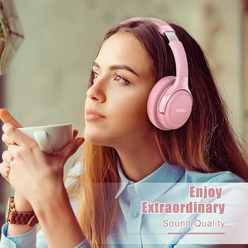 BERIBES Bluetooth Headphones Over Ear, 65H Playtime and 6 EQ Music Modes Wireless Headphones with Microphone, HiFi Stereo Foldable Lightweight Headsets, Deep Bass for Home Office Cellphone PC Ect. thumbnail 5