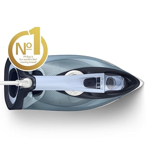 Philips Azur 7000 Series Steam Iron - 2800 W, 50 g/min Continuous Steam, 250 g Steam Boost, Vertical Steam, SteamGlide Plus Soleplate, Louros/Cotton Blue (DST7020/20) thumbnail 2