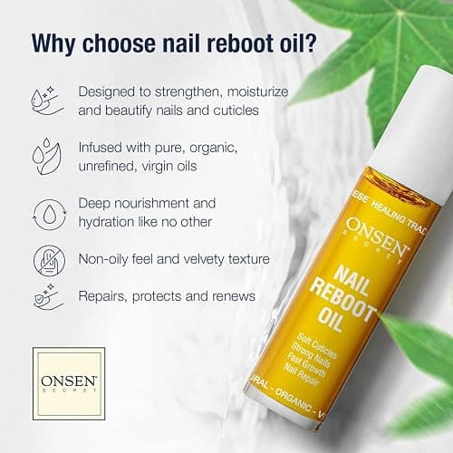Onsen Secret Nail Reboot Duo - Treatment for Damaged Nails - Natural Nail Care & Cuticle Repair - Visible Results For Perfect Nails, Cuticle Conditioner Cream 15ml & Nail Reboot Oil 10ml thumbnail 3