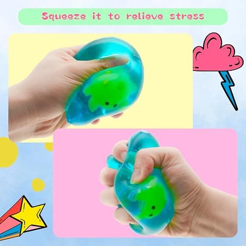 Fidget Squishy Stress Cube Toys, Glow in The Dark with Cute Crab, Stress Relief Toy for Kids & Adults Holiday Presents, Gifts for Halloween and Christmas thumbnail 5