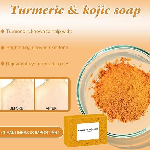 4Pcs Turmeric Wash and Care Three Piece Set, Turmeric Trio: Facial Wash, Cleansing Mousse & Soap for Skin Care, Turmeric Cleansing Exfoliating Pads, Turmeric Face Wash for Face & Body thumbnail 6
