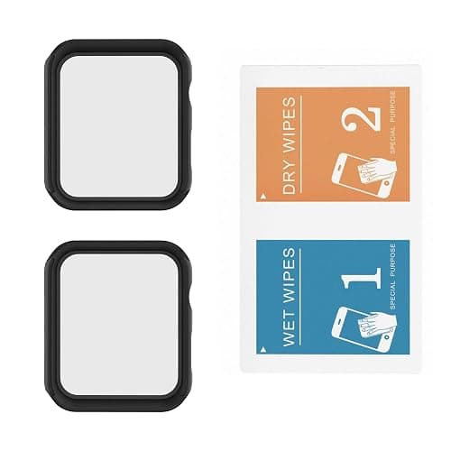 Misxi 2 Pack Hard PC Case with Tempered Glass Screen Protector Compatible with Apple Watch SE 3 (2025) SE 2 SE Series 6 Series 5 Series 4 44mm, Black thumbnail 8