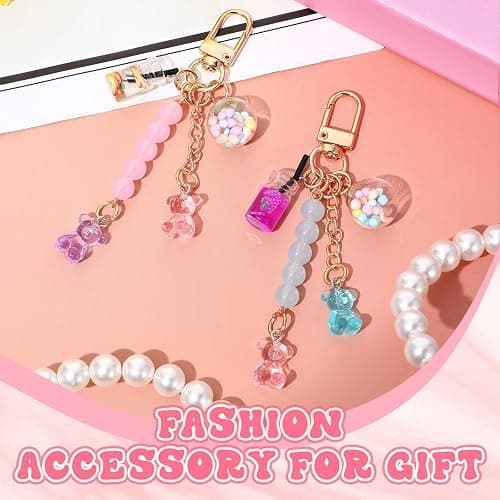 Ecally Cute Resin Bear Keychain Macaron Bear Keychains Candy Pendant Jewelry Gift Bag Key Ring Accessories for Girl Women thumbnail 4
