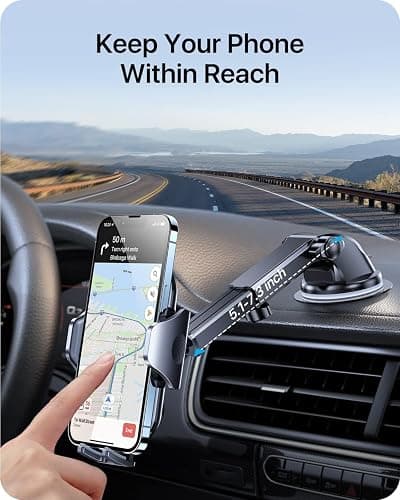 andobil Car Phone Holder, 2025 Military-Grade 89lbs Strongest Suction Phone Holders for Your Car Dashboard/Windshield/Vent Easy Clamp Car Phone Mount Stand for iPhone 17 16 15 14 13 Pro Max Samsung thumbnail 7